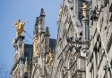 Rooftop details on the Grote Markt in Antwerp, Belgium