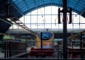 A Eurostar train waits excitedly for adventure