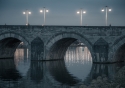 The romantic Sint Servaas Bridge over the River Maas in Maastricht