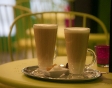 Delicious lattes at The Chocolate Box café in Antwerp, Belgium