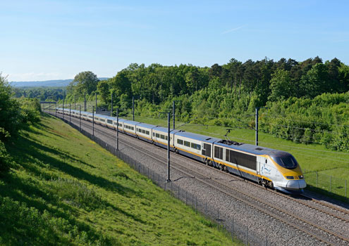 Eurostar train en route
