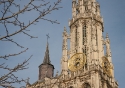 The towers of the Cathedral of Our Lady in Antwerp, Belgium