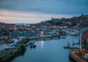Whitby harbour at dusk